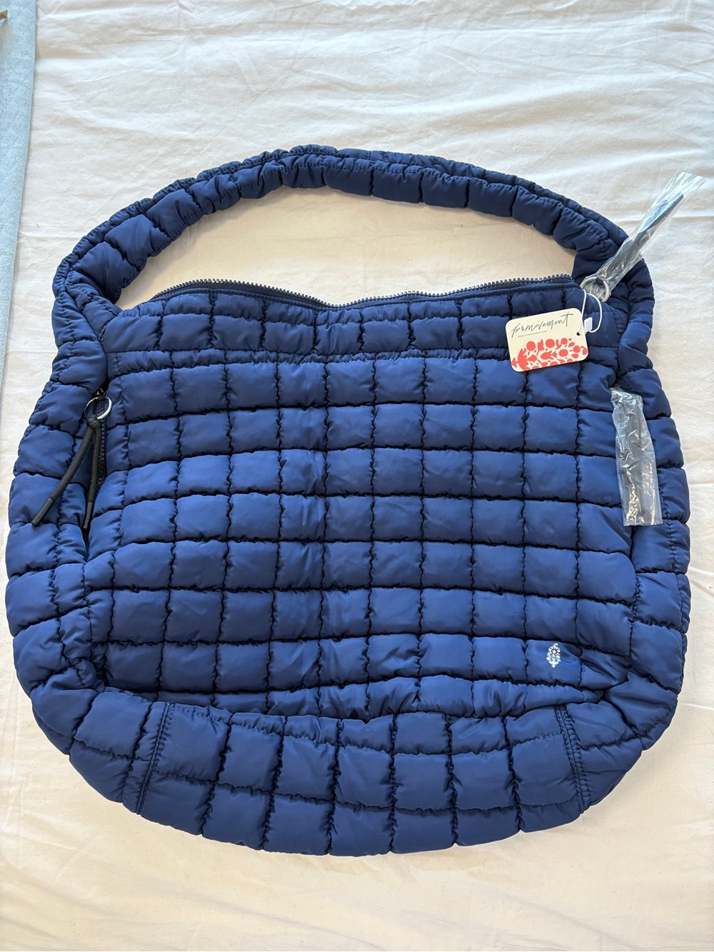Free People Quilted Carryall Bag - Navy Baby - NWT